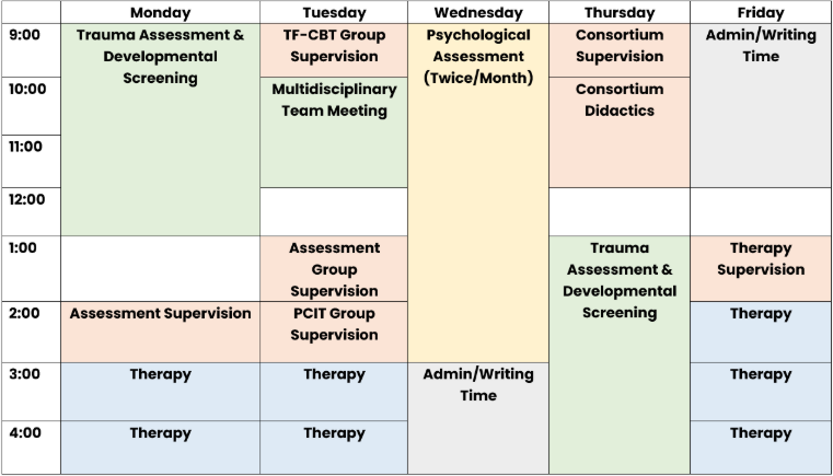 Weekly Internship Schedule